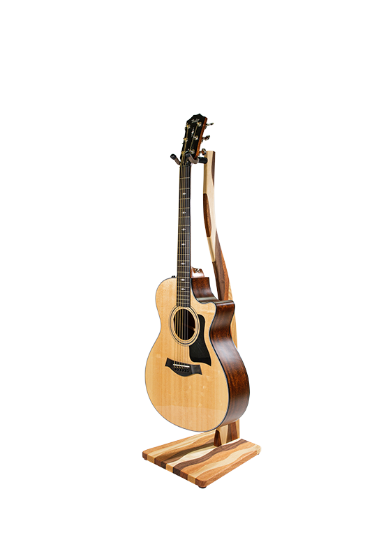 Wavy Wooden Guitar Stand - Handcrafted Solid Wood Floor Guitar Stand